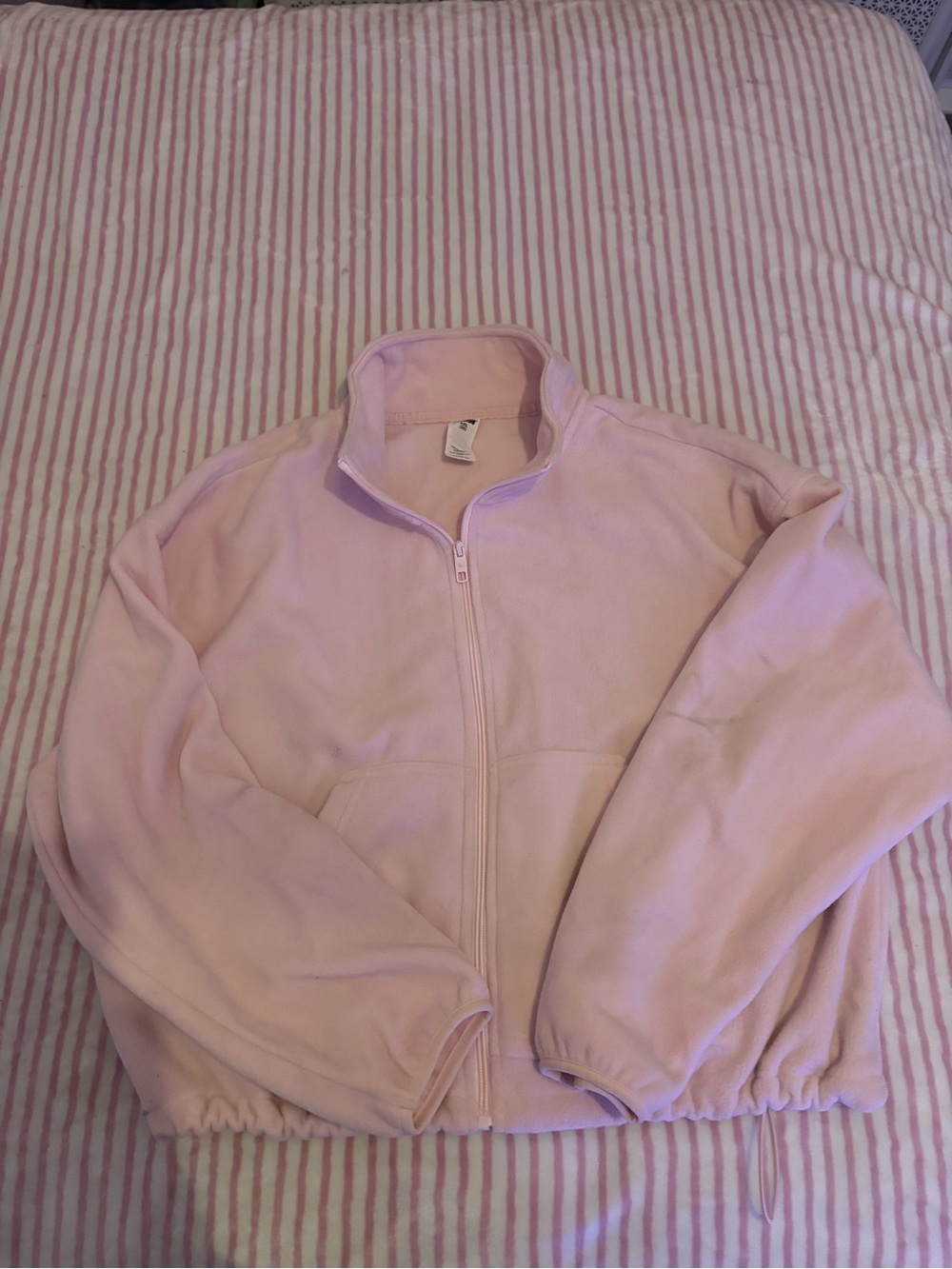 Cozy Women's Light Pink Teddy Zip-Up Jacket